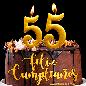 Felices 55 Años - Hermosa imagen de pastel de feliz cumpleaños