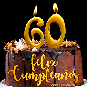 Felices 60 Años - Hermosa imagen de pastel de feliz cumpleaños