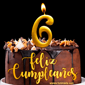 Felices 6 Años - Hermosa imagen de pastel de feliz cumpleaños