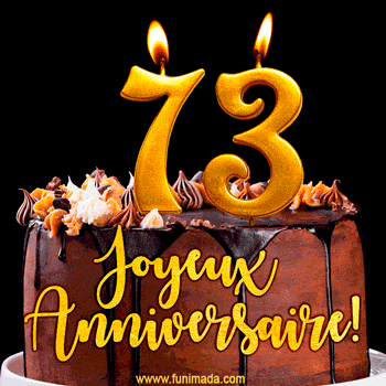 Gâteau d'anniversaire avec bougies GIF – 73 ans