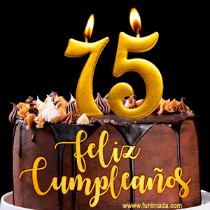 Felices 75 Años - Hermosa imagen de pastel de feliz cumpleaños