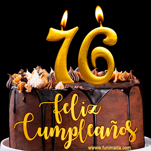 Felices 76 Años - Hermosa imagen de pastel de feliz cumpleaños