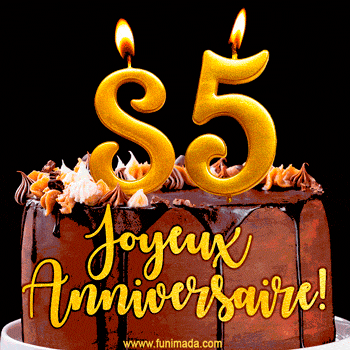 Gâteau d'anniversaire avec bougies GIF – 85 ans