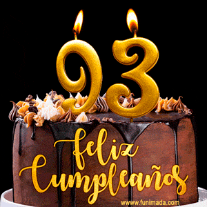 Felices 93 Años - Hermosa imagen de pastel de feliz cumpleaños