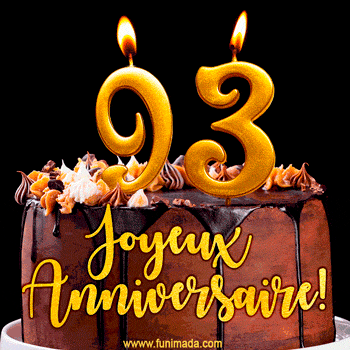 Gâteau d'anniversaire avec bougies GIF – 93 ans