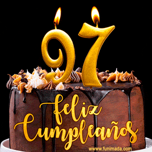Felices 97 Años - Hermosa imagen de pastel de feliz cumpleaños