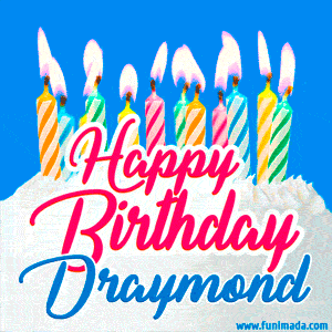 Happy Birthday GIF for Draymond with Birthday Cake and Lit Candles