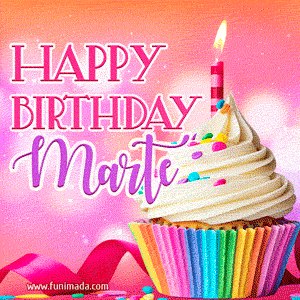 Happy Birthday Marte - Lovely Animated GIF