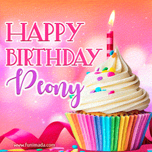 Happy Birthday Peony - Lovely Animated GIF
