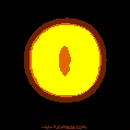Zero (0) GIF, fire animated number on black background
