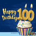 Happy Birthday - 100 Years Old Animated Card