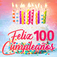 Cumpleaños de 100 - delicioso pastel de cumpleaños con velas