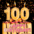 Happy 100th Birthday Cake GIF and Video with sound free download