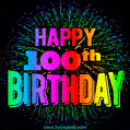 Wishing You A Happy 100th Birthday! Animated GIF Image.