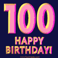 Happy 100th Birthday Cool 3D Text Animation GIF