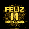 GIF animado para cumpleaños con el número 11 - feliz cumpleaños gif de fuegos artificiales