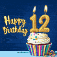Happy Birthday - 12 Years Old Animated Card