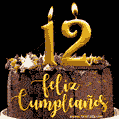 Felices 12 Años - Hermosa imagen de pastel de feliz cumpleaños