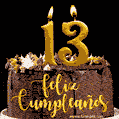 Felices 13 Años - Hermosa imagen de pastel de feliz cumpleaños