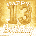 Download & Send Cute Balloons Happy 13th Birthday Card for Free