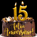 Feliz aniversário de 15 anos - lindo bolo de feliz aniversário