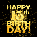 15th Birthday GIF. Best Fireworks Animated Image for 15 Year Olds.