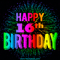 Wishing You A Happy 16th Birthday! Animated GIF Image.