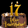 Feliz aniversário de 17 anos - lindo bolo de feliz aniversário