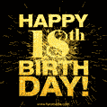 18th Birthday GIF. Best Fireworks Animated Image for 18 Year Olds.