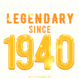 A bold golden animation featuring 'Legendary Since 1940' with a clean, radiant design that highlights the greatness of this special year.