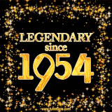 A shimmering golden text animation reading 'Legendary since 1954' surrounded by twinkling stars.
