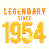 A bold golden animation featuring 'Legendary Since 1954' with a clean, radiant design that highlights the greatness of this special year.