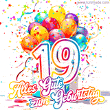 Brainbox Candy Geburtstagskarte Zum 19. – Lustige Ballon-Karte Für Sohn, Tochter, Freunde