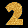 Number 2 Gold Glitter GIF