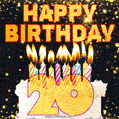 Happy 20th Birthday Cake GIF, Free Download