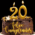 Felices 20 Años - Hermosa imagen de pastel de feliz cumpleaños