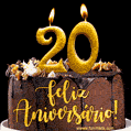 Feliz aniversário de 20 anos - lindo bolo de feliz aniversário