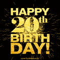 20th Birthday GIF. Best Fireworks Animated Image for 20 Year Olds.