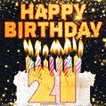Happy 21st Birthday Cake GIF, Free Download