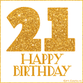 Gold Glitter 21st Birthday GIF
