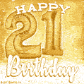 Download & Send Cute Balloons Happy 21st Birthday Card for Free