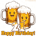 Hilarious beer pints animated image for his 21st birthday celebration