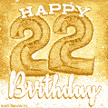 Download & Send Cute Balloons Happy 22nd Birthday Card for Free
