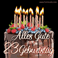 Alles Gute zum 23. Geburtstag Schokoladenkuchen GIF