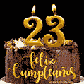 Felices 23 Años - Hermosa imagen de pastel de feliz cumpleaños