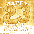 Download & Send Cute Balloons Happy 23rd Birthday Card for Free