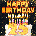 Happy 25th Birthday Cake GIF, Free Download