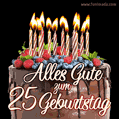 Alles Gute zum 25. Geburtstag Schokoladenkuchen GIF
