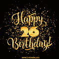 Gold Confetti Animation (loop, gif) - Happy 26th Birthday Lettering Card