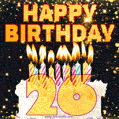 Happy 26th Birthday Cake GIF, Free Download
